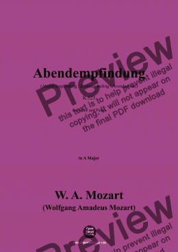 page one of W. A. Mozart-Abendempfindung, in A Major