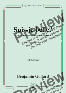 page one of B. Godard-Suis-je belle?in E flat Major,Op.24 No.1