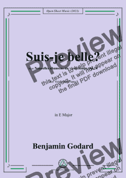 page one of B. Godard-Suis-je belle?in E Major,Op.24 No.1