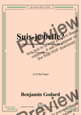 page one of B. Godard-Suis-je belle?in D flat Major,Op.24 No.1