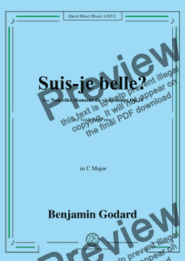 page one of B. Godard-Suis-je belle?in C Major,Op.24 No.1