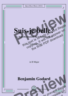 page one of B. Godard-Suis-je belle?in B Major,Op.24 No.1