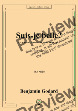 page one of B. Godard-Suis-je belle?in A Major,Op.24 No.1