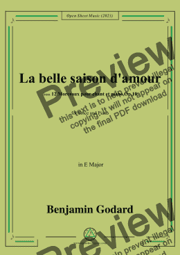 page one of B. Godard-La belle saison d'amour,in E Major,Op.10 No.10