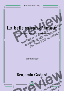 page one of B. Godard-La belle saison d'amour,in B flat Major,Op.10 No.10