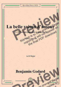 page one of B. Godard-La belle saison d'amour,in B Major,Op.10 No.10