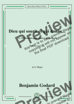 page one of B. Godard-Dieu qui sourit et qui donne...,in G Major,Op.10 No.9