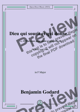 page one of B. Godard-Dieu qui sourit et qui donne...,in F Major,Op.10 No.9