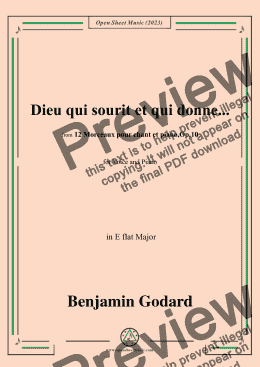 page one of B. Godard-Dieu qui sourit et qui donne...,in E flat Major,Op.10 No.9