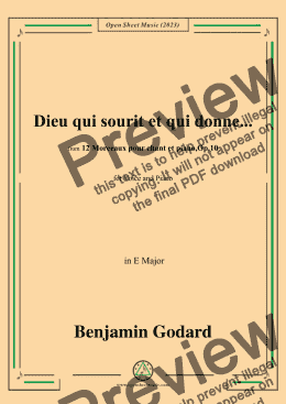 page one of B. Godard-Dieu qui sourit et qui donne...,in E Major,Op.10 No.9