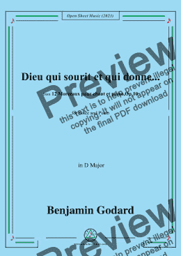 page one of B. Godard-Dieu qui sourit et qui donne...,in D Major,Op.10 No.9