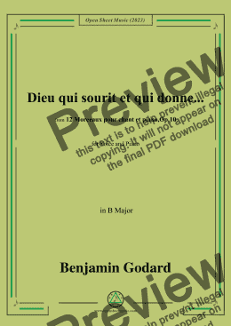 page one of B. Godard-Dieu qui sourit et qui donne...,in B Major,Op.10 No.9