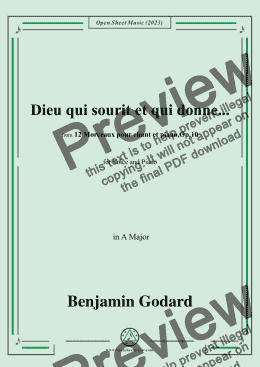 page one of B. Godard-Dieu qui sourit et qui donne...,in A Major,Op.10 No.9