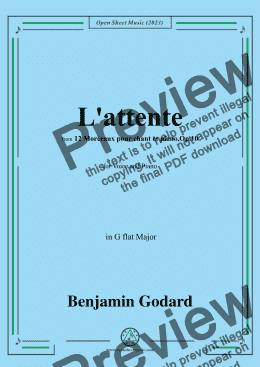 page one of B. Godard-L'attente,in G flat Major,Op.10 No.4