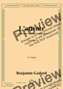 page one of B. Godard-L'attente,in F Major,Op.10 No.4