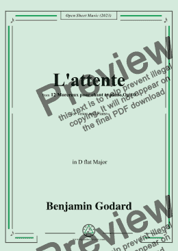 page one of B. Godard-L'attente,in D flat Major,Op.10 No.4