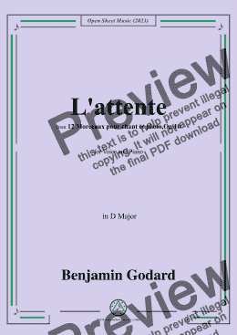 page one of B. Godard-L'attente,in D Major,Op.10 No.4