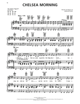 page one of Chelsea Morning (Piano, Vocal & Guitar Chords (Right-Hand Melody))