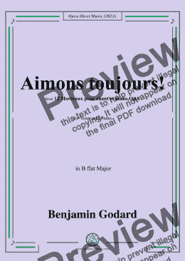 page one of B. Godard-Aimons toujours!in B flat Major,Op.8 No.11