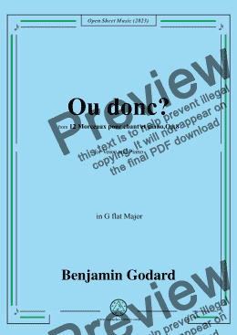 page one of B. Godard-Ou donc?in G flat Major,Op.8 No.9