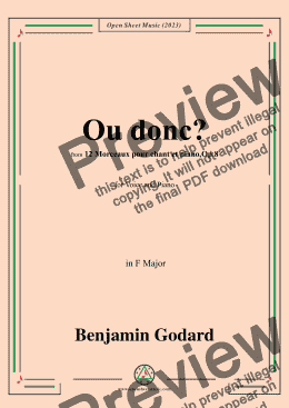 page one of B. Godard-Ou donc?in F Major,Op.8 No.9