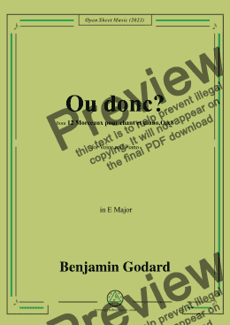 page one of B. Godard-Ou donc?in E Major,Op.8 No.9