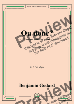 page one of B. Godard-Ou donc?in B flat Major,Op.8 No.9