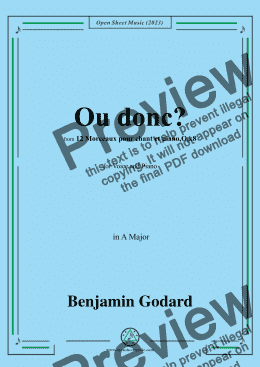 page one of B. Godard-Ou donc?in A Major,Op.8 No.9