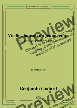 page one of B. Godard-Vieille chanson du jeune temps,in D flat Major,Op.8 No.8