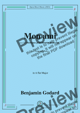 page one of B. Godard-Mon ami,Op.7 No.7,from '12 Morceaux pour chant et piano,Op.7',in A flat Major