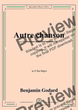 page one of B. Godard-Autre chanson,Op.7 No.5,from '12 Morceaux pour chant et piano,Op.7',in E flat Major