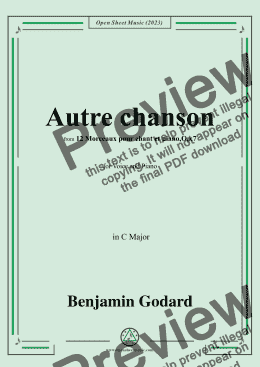 page one of B. Godard-Autre chanson,Op.7 No.5,from '12 Morceaux pour chant et piano,Op.7',in C Major