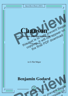 page one of B. Godard-Chanson,Op.7 No.4,from '12 Morceaux pour chant et piano,Op.7',in G flat Major