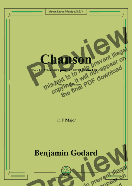 page one of B. Godard-Chanson,Op.7 No.4,from '12 Morceaux pour chant et piano,Op.7',in F Major