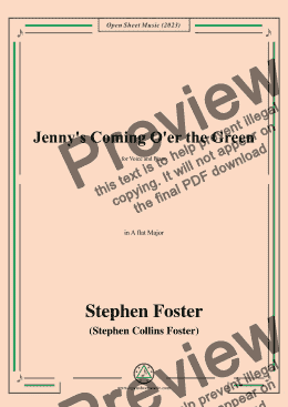 page one of S. Foster-Jenny's Coming O'er the Green,in A flat Major