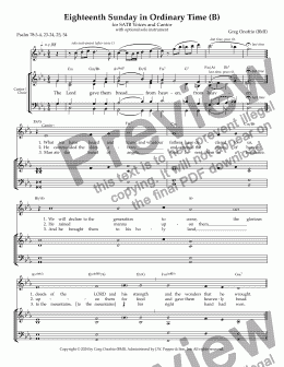 page one of Psalm 78: Eighteenth Sunday in Ordinary Time (B) 