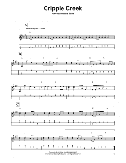 page one of Cripple Creek (Mandolin Tab)