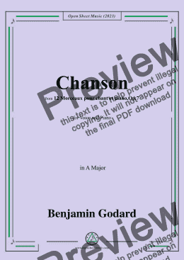 page one of B. Godard-Chanson,Op.7 No.4,from '12 Morceaux pour chant et piano,Op.7',in A Major