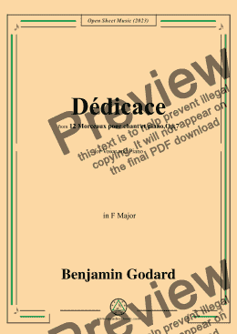 page one of B. Godard-Dédicace,Op.7 No.1,from '12 Morceaux pour chant et piano,Op.7',in F Major