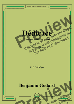 page one of B. Godard-Dédicace,Op.7 No.1,from '12 Morceaux pour chant et piano,Op.7',in E flat Major