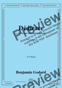 page one of B. Godard-Dédicace,Op.7 No.1,from '12 Morceaux pour chant et piano,Op.7',in E Major