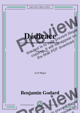 page one of B. Godard-Dédicace,Op.7 No.1,from '12 Morceaux pour chant et piano,Op.7',in D Major