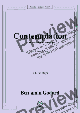 page one of B. Godard-Contemplation,Op.4 No.28,in G flat Major