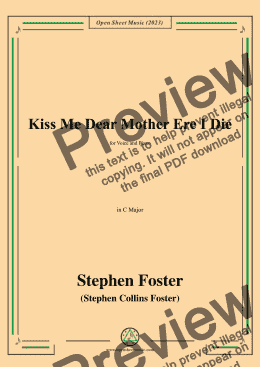 page one of S. Foster-Kiss Me Dear Mother Ere I Die,in C Major 