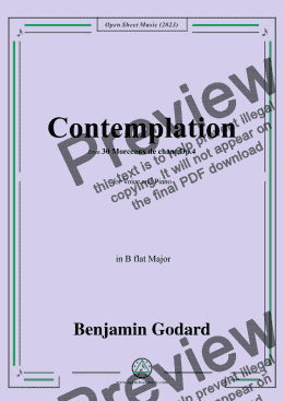 page one of B. Godard-Contemplation,Op.4 No.28,in B flat Major