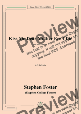 page one of S. Foster-Kiss Me Dear Mother Ere I Die,in E flat Major