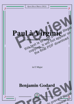 page one of B. Godard-Paul à Virginie,Op.4 No.27,in E Major