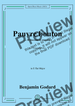 page one of B. Godard-Pauvre bouton,Op.4 No.26,in E flat Major