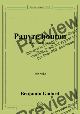 page one of B. Godard-Pauvre bouton,Op.4 No.26,in B Major