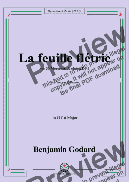 page one of B. Godard-La feuille flétrie,Op.4 No.23,in G flat Major